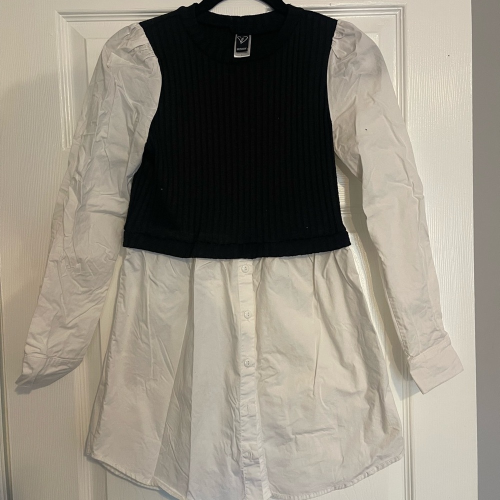 Windsor Black and White Layered Blouse